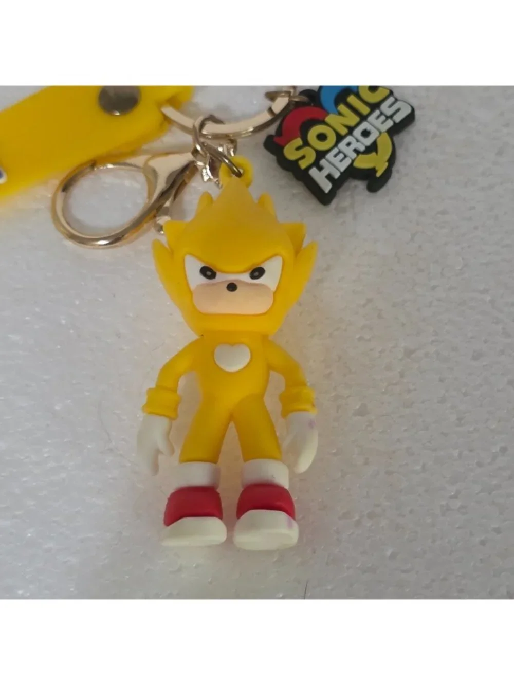 Sonic X Heroes Super Sonic Yellow Keychain Silicone Character Figure Handle